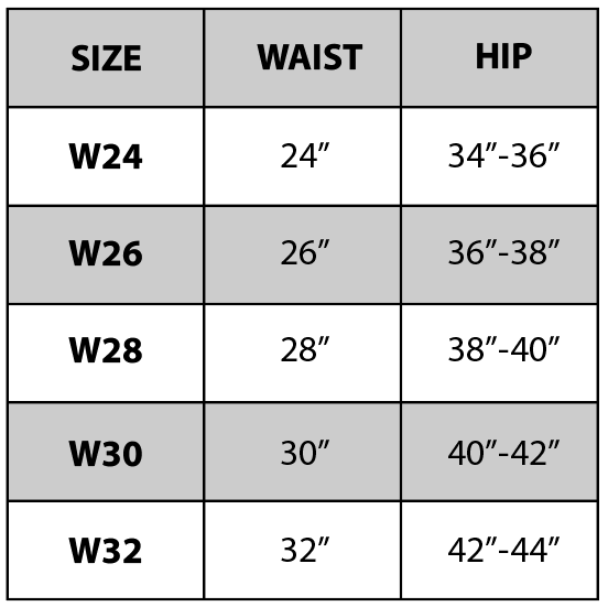 ariel-skirt-size-chart